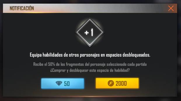 Free Fire - Equipar habilidades de otros personajes