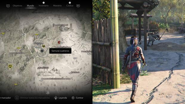 Assassin's Creed Shadows - Localización misión secundaria Samurai cuatreros