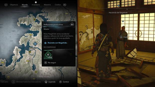 Assassin's Creed Shadows - Localización misión secundaria Reflexiones productivas